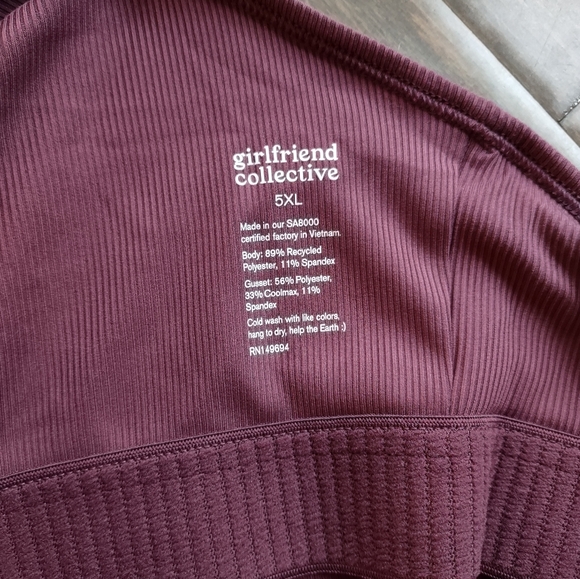 Girlfriend Collective Berry Marlow High Neck Brief Bodysuit NWT - Picture 3 of 11